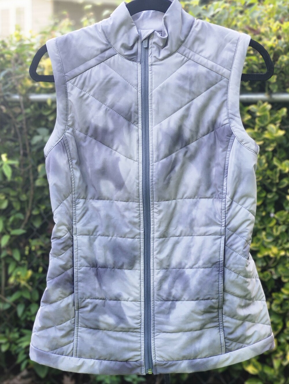 Slazenger Golf Full Zip Quilted Puffer Vest Tie Dye Grey Size S